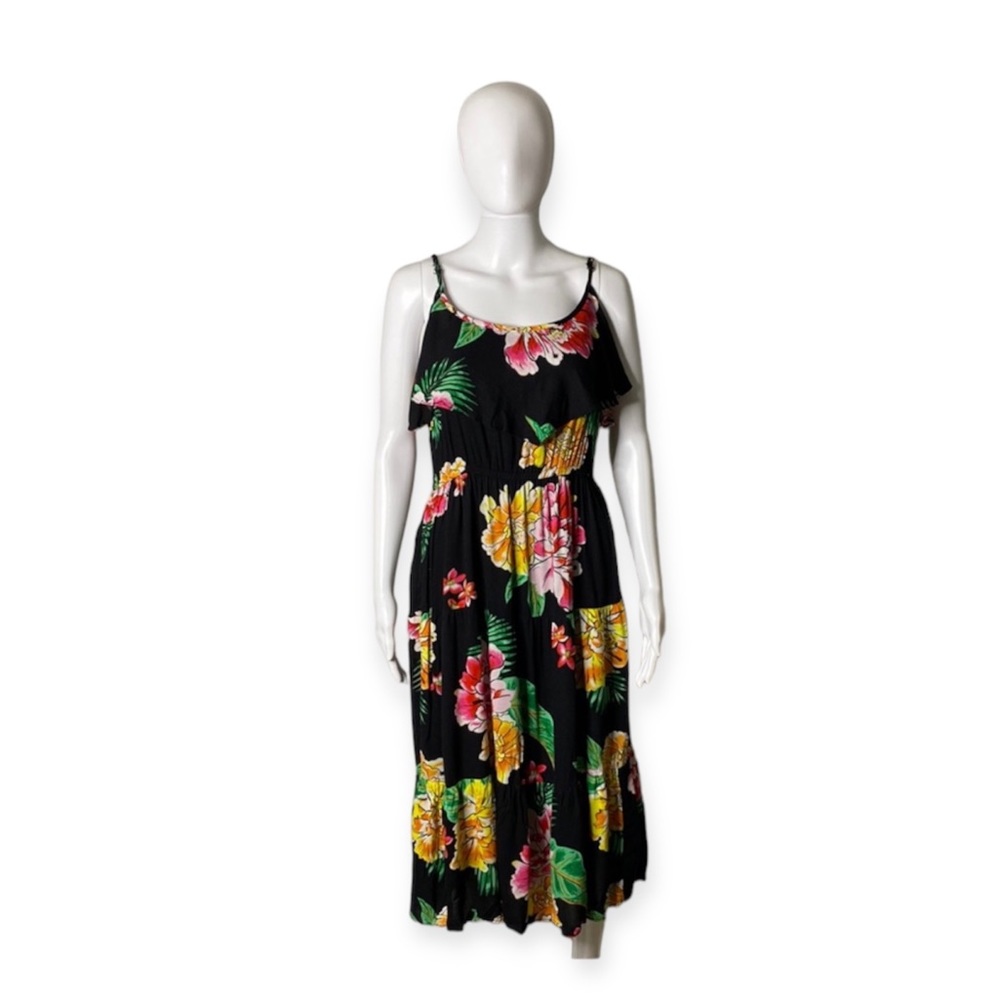 Old Navy Black Floral Sundress Size M
